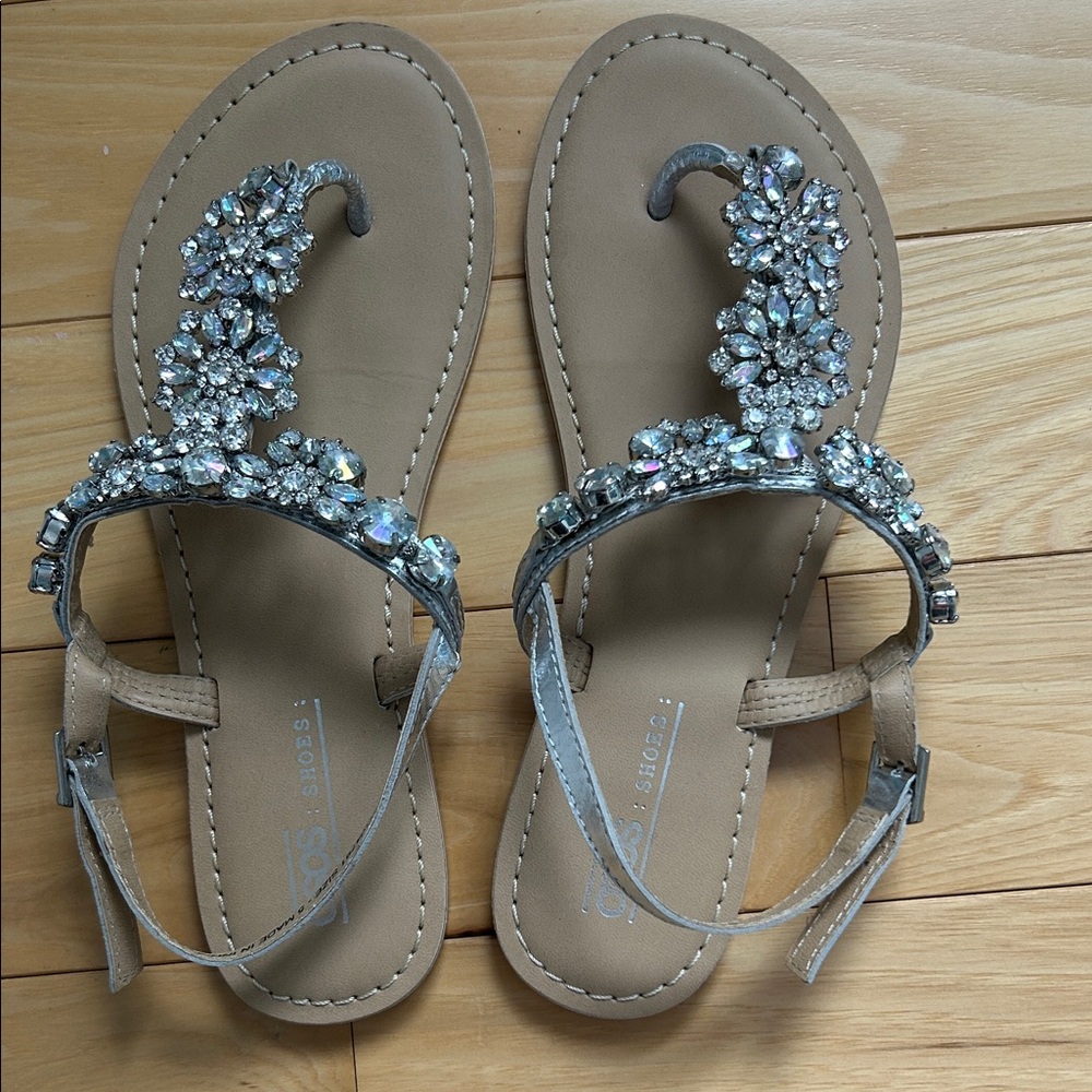 ASOS Crystal Embellished Tan Sandals